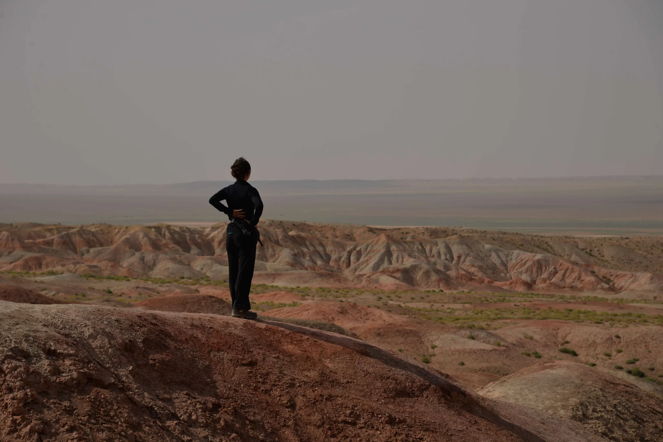 Mrs. Fang sightseeing around Tsagaan suvarga area