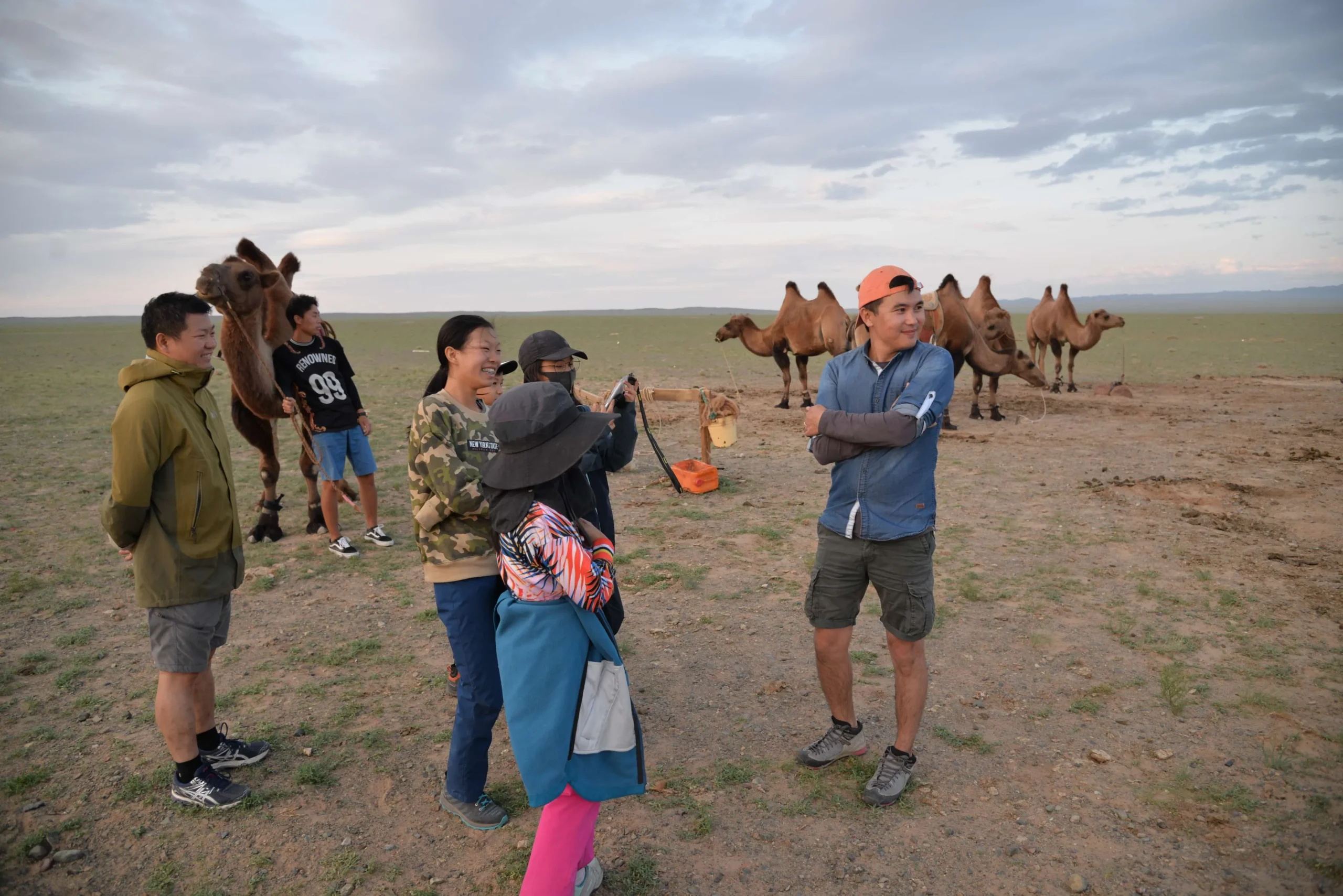 just before riding camels