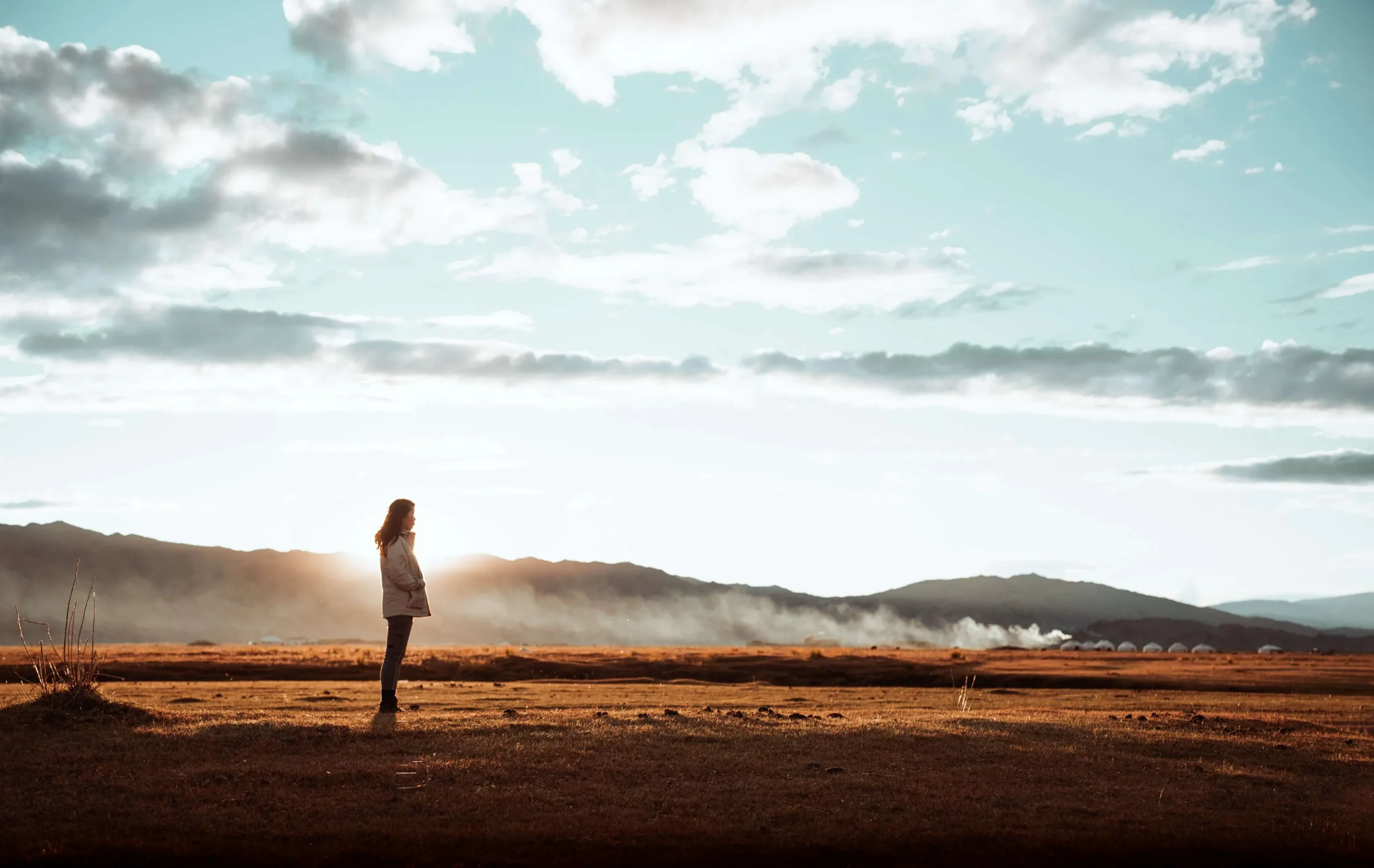 Christy, relaxing in Sagsai town, home of eagle hunters