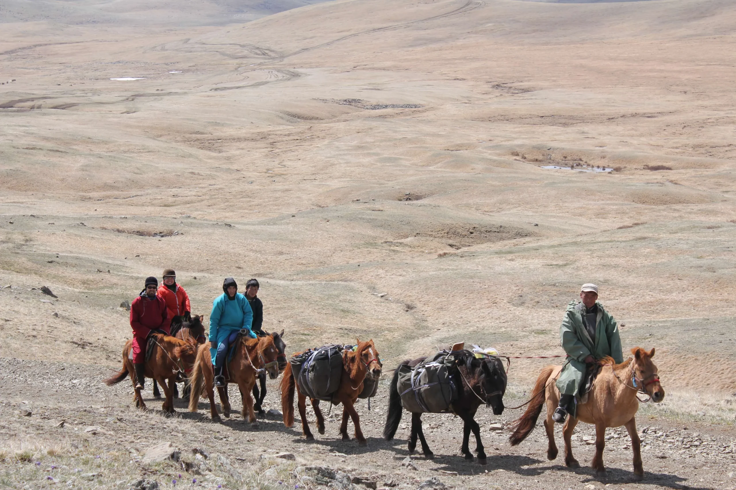 Horse trek is just starting, with Ochir and Batchuluun
