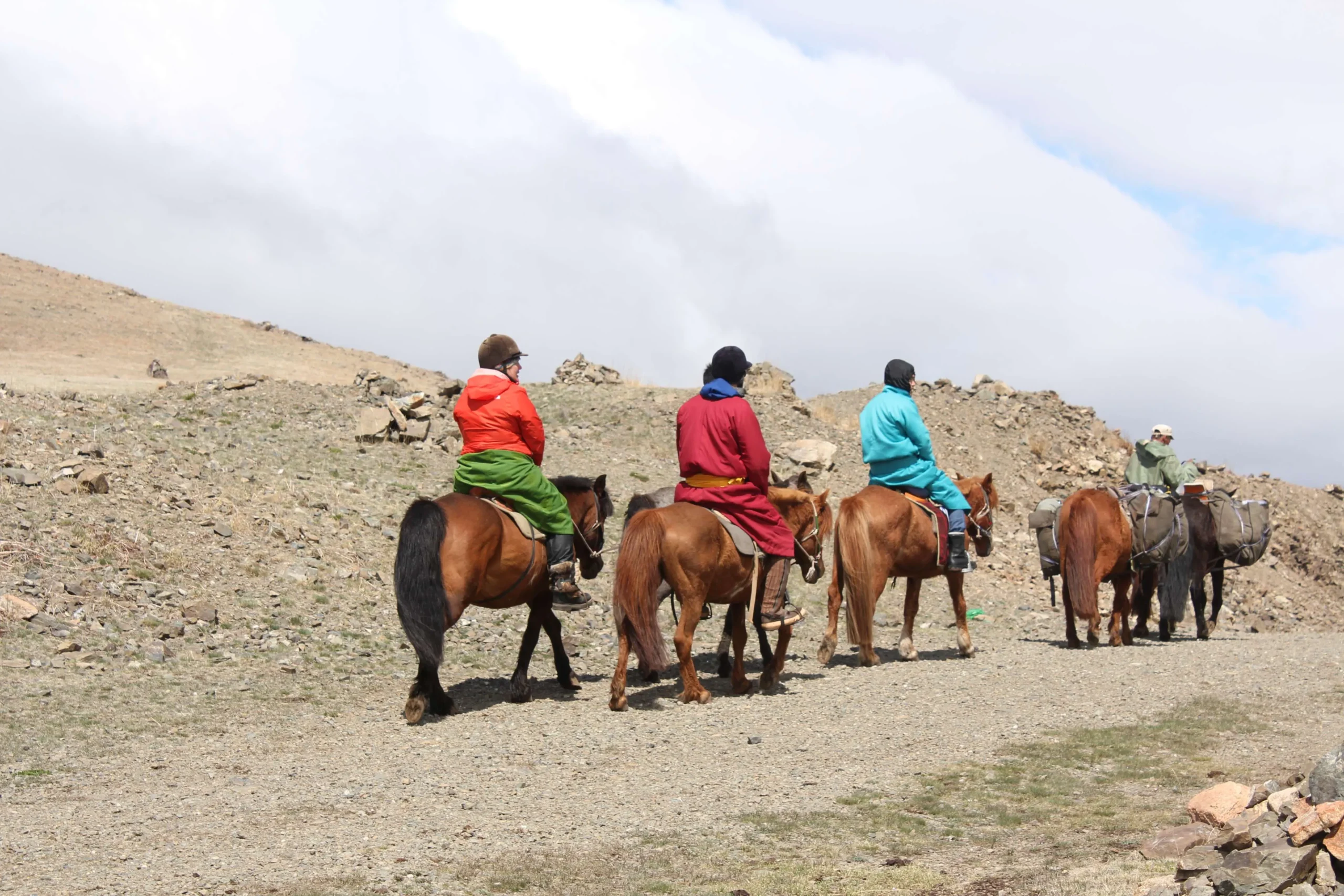 Horse trek is just starting, with Ochir and Batchuluun