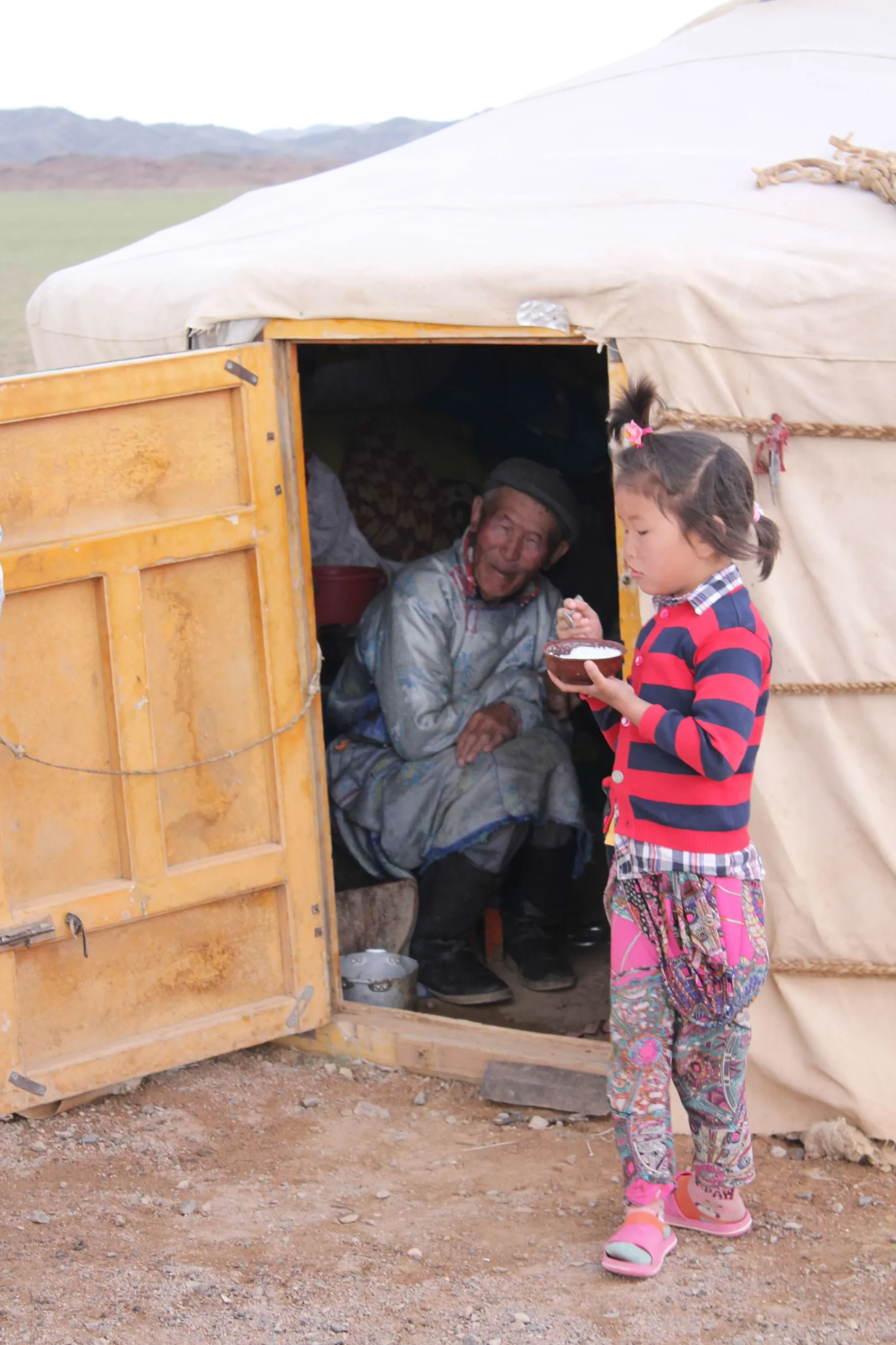 regular view of Mongolian nomadic family