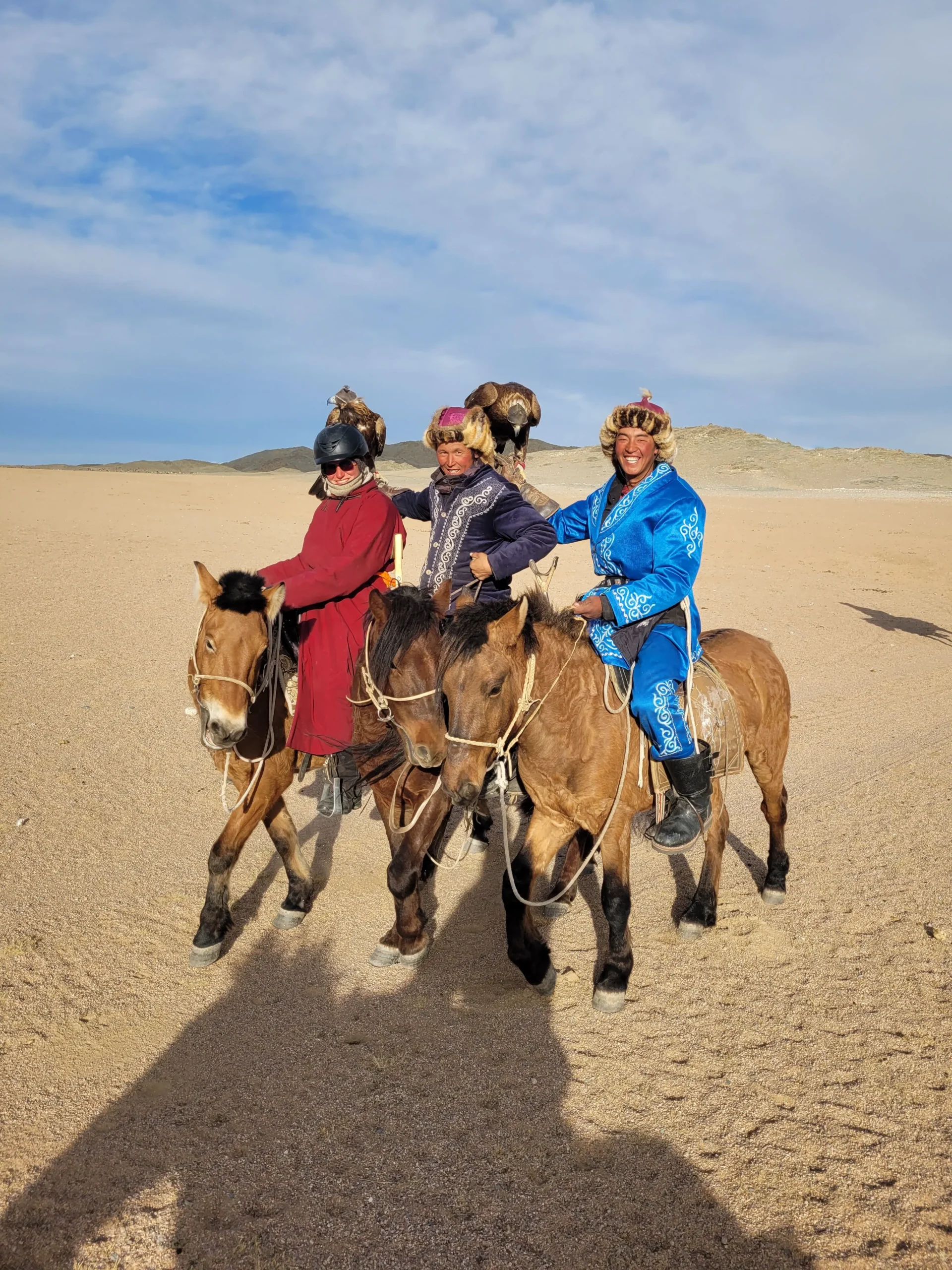 Riding with eagle hunters