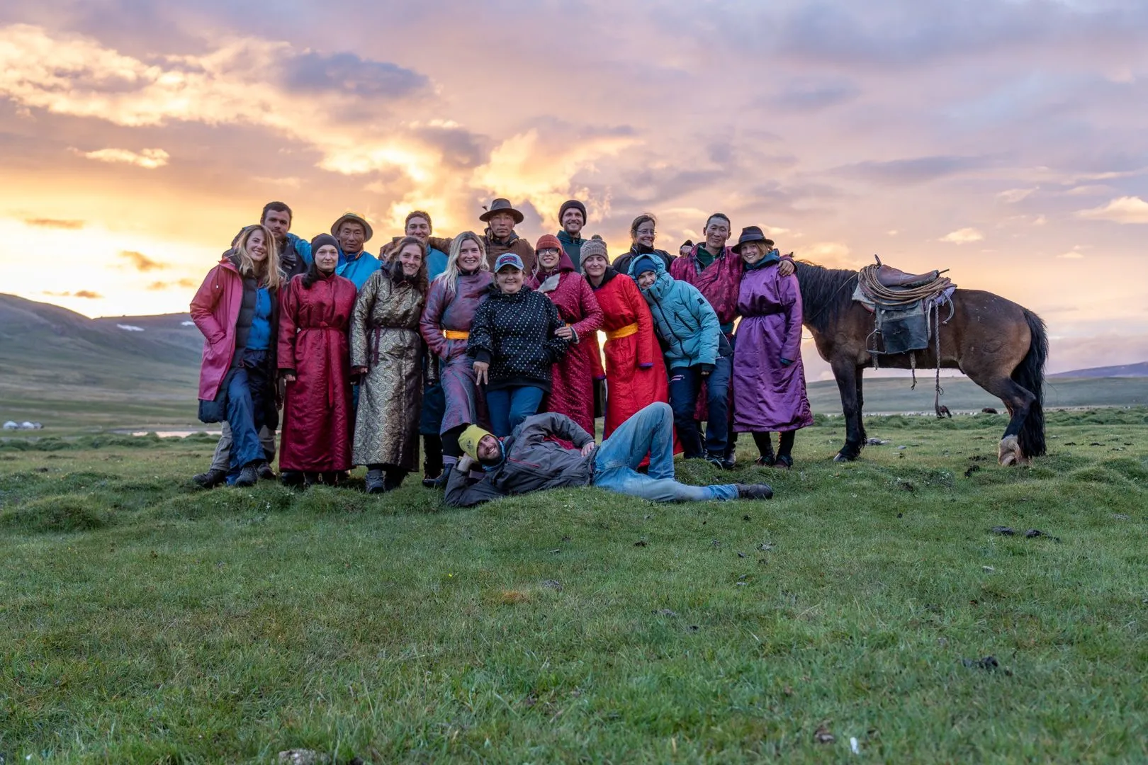 Group members of Altai mountain horse treks