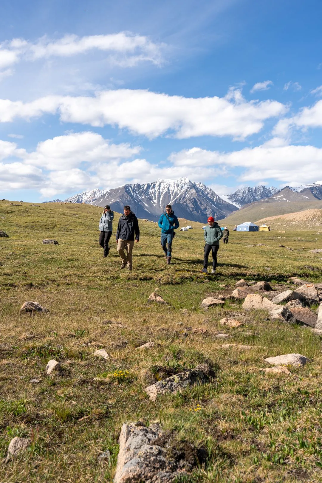 just before hiking up to edgy mountain, in Altai mountains